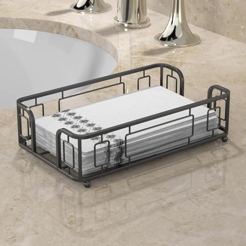 Guest Towel Holder Tray for Bathroom Countertop, Black Metal - color: H - Black Guest Towel Holder Tray, size: Guest Towel Holder