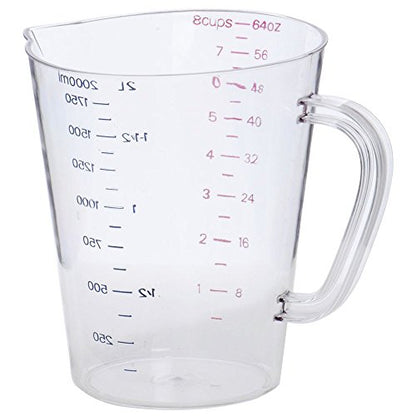 Carlisle FoodService Products 4314407 Commercial Plastic Measuring Cup, 1/2 Gallon, Clear - size: 1/2 Gallon, style: Modern