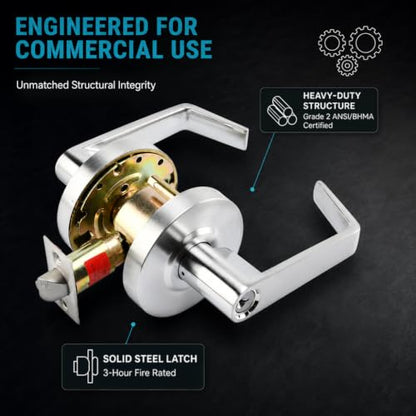 LO-Lock Storeroom Function Commercial Lever Door Lock, ADA, Non-Handed - style: Storeroom
