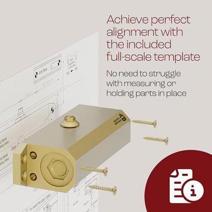 PrimeWare DC-300 Adjustable Automatic Door Closers for Home | Soft Close, No Slam | Residential and Commercial Door Closer | Level 3 | for Doors Weighing 90-140 lbs | Hydraulic Door Spring - Gold - size: Level 3, style: Gold