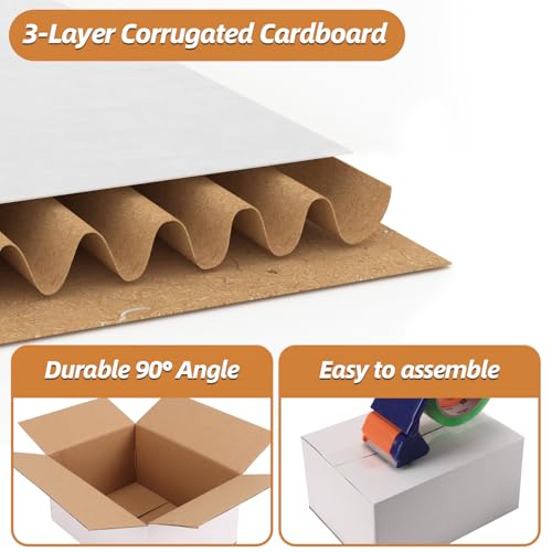 8x6x4 inch Cardboard Shipping Boxes, Set of 30 Gift Boxes, White - size: 8x6x4 inch 30 Pack