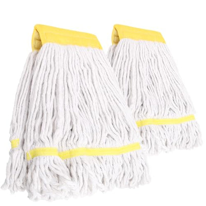 2 Pack Heavy Duty Mop Head Commercial Replacement,Industrial Heads Refill - size: 2 replacement mop heads - Yellow