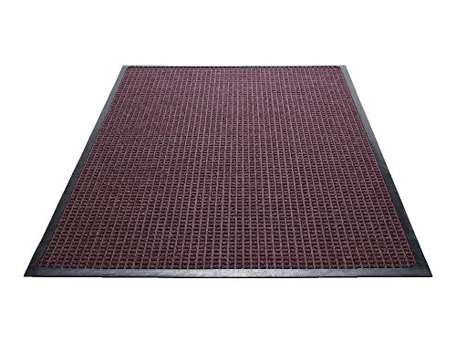 Guardian WaterGuard Indoor/Outdoor Wiper Scraper Floor Mat, Rubber/Nylon, 4'x6', Burgundy - color: Burgundy, size: 4' x 6' (Rectangular)