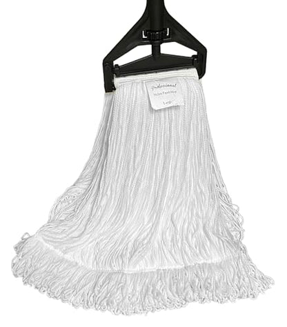 Professional Nylon Looped-End Wax Mop (3 Pack) - Medium Size with Narrow Band - size: Medium