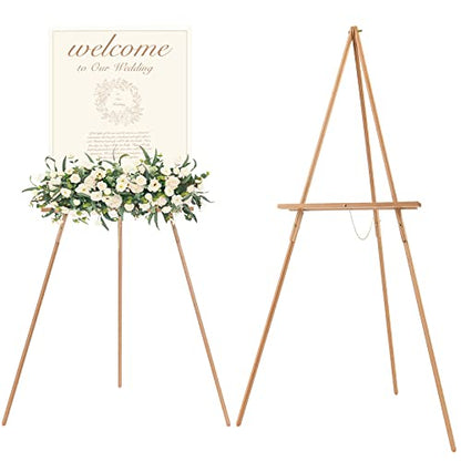 MEEDEN Wood Easel Stand for Display: Wooden Welcome Tripod Stand for Sign - color: Natural