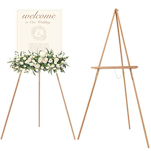 MEEDEN Wood Easel Stand for Display: Wooden Welcome Tripod Stand for Sign - color: Natural