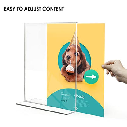Relx Acrylic Sign Holder 8.5 x 11, Plastic Frame Flyer Holder, Double Frames Clear Acrylic Display Stand for Store, Restaurant (10 pack) - size: 10 pack