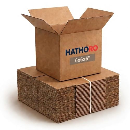 Shipping Boxes 6"L x 6"W x 6"H (25-Pack) | Cube Corrugated Cardboard Box for Moving, Mailing, Packing, Packaging and Storage - size: 6x6x6 inches