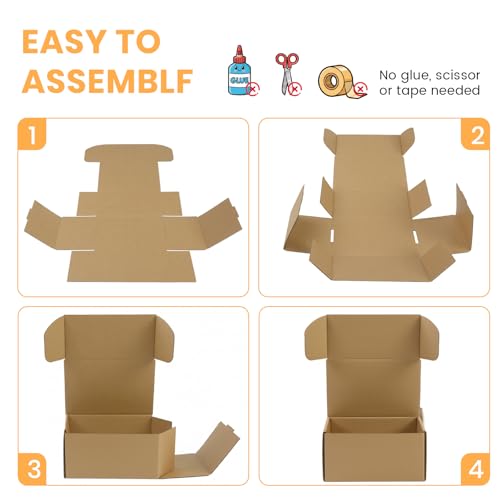 6x4x3 Inch Small Transport Box, Small Cardboard Box (12Pcs Brown) - color: Brown