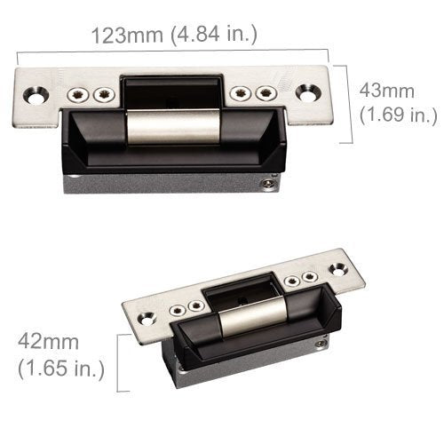 Waterproof Metal RFID PIN Code Door Security Access Control System ANSI Standard North American Heavy Duty Electric Strike Lock,110V-240V Power Supply Unit,Exit Button,Cards/Key Fobs - style: Strike Lock