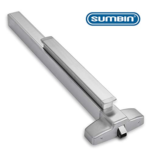 Extra Heavy Duty Commercial 36 Panic Push Bar, Door Lock, Panic Exit Device Ansi Grade 1 and UL CUL 3H Fire Rated with Dogging Function Aluminium Material - color: X8 Rim SS