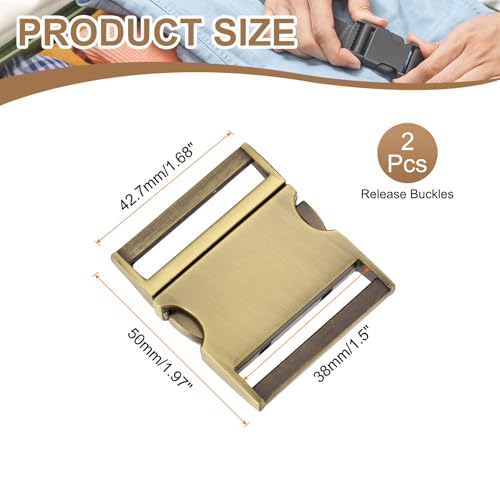 HARFINGTON Metal Quick Side Release Buckles Zinc Adjustable Quick Release Buckle Replacement Snaps Clips Clasps - color: Brushed Bronze, size: 3/4"(20.5mm)