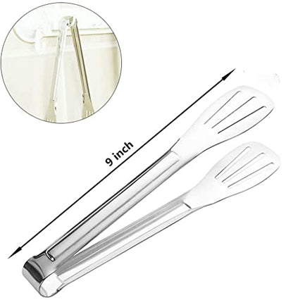 Serving Tongs Kitchen Tongs,Buffet Tongs, Stainless Steel Food Tong Serving Tong,small tongs 6 Pack (9 Inch) - size: 9 Inch