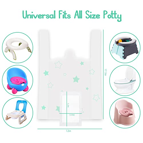 Potty Chair Liners, Portable Disposable Potty Liner Bags for Universal Potty Training Toilet Seat, Toddler Outdoors Travel Baby Toilet Liners - 60 Pack - size: 60 Pack