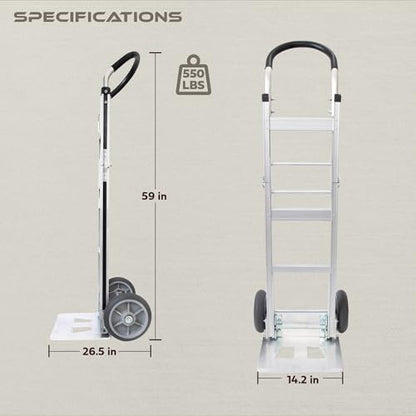 Olympia Tools Aluminum Foldable Utility Shopping Cart with Wheels