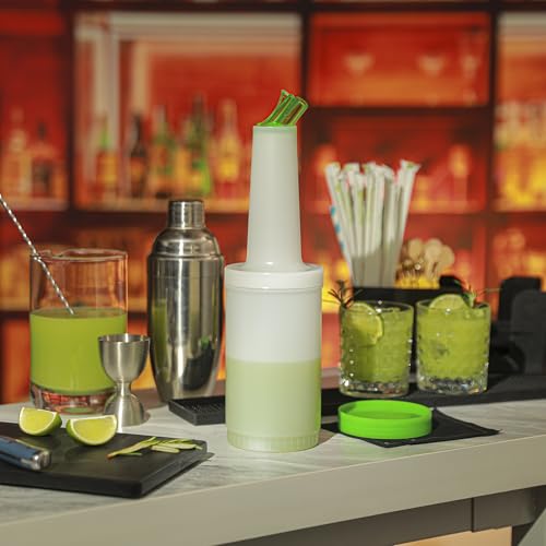Restaurantware 1 qt Green Plastic Quick Pour Storage Container Bottle - color: Green, size: 32 Ounces