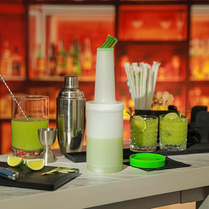 Restaurantware 1 qt Green Plastic Quick Pour Storage Container Bottle - color: Green, size: 32 Ounces