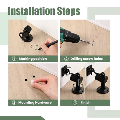 Yaocom 2 Pack Floor Mounted Door Stops, 3.5 Inch, Black - color: Black