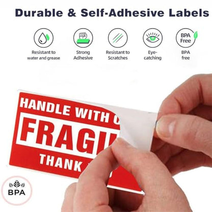 Fragile Stickers for Shipping,Handle with Care Warning Labels 250Pcs 1 Roll