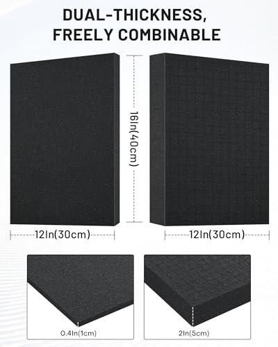 4Pcs Pick and Pluck Foam Sheets for Cases (2Pcs 16x12x2" + 2Pcs 16x12x0.4"), Tool Box foam for Toolbox, Gun Case, Camera Case, Pre-Cut Cubes for Customizable Protective Foam Insert Kit - size: 4Pcs (2Pcs 16x12x2 In + 2Pcs 16x12x0.4 In)