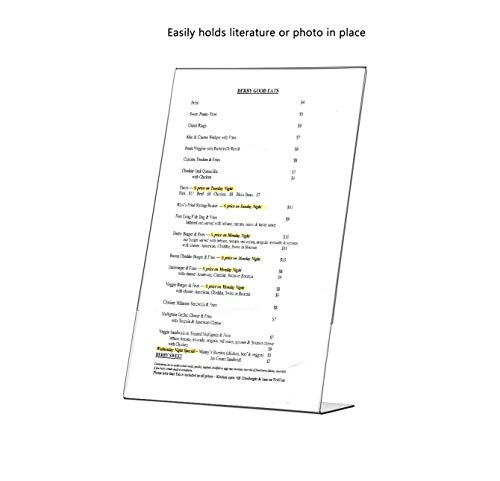Marketing Holders 2 Pack Sign Holder 8.5" x 14" Countertop Clear Acrylic Side Loading Table Tent Display Stand for Printed Legal Size Paper Photo Display at Medical Office or Restaurants - size: 8.5"w x 14"h