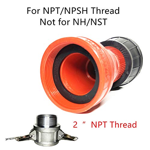 SAFBY Fire Hose Nozzle Thermoplastic Fire Equipment Spray Jet Fog (2" NPSH/NPT) - color: Red, size: 2 inch NPSH