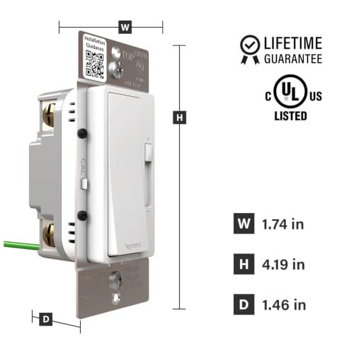 Legrand Radiant 150W LED Dimmer Light Switch 3-Way Rocker White 1 Pack - color: White