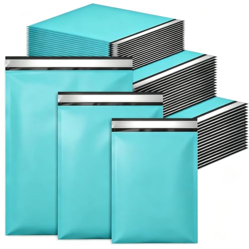 Teal Poly Mailers Variety Size 60 Pack 10x13",12x15.5", 14.5x19", Not Padded - color: teal, size: 10x13" & 12x15.5" & 14.5x19"