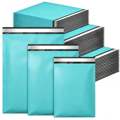 Teal Poly Mailers Variety Size 60 Pack 10x13",12x15.5", 14.5x19", Not Padded - color: teal, size: 10x13" & 12x15.5" & 14.5x19"