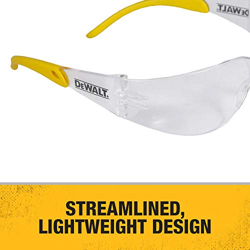 DEWALT DPG54-1D Protector Clear High Performance Lightweight Protective Safety Glasses with Wraparound Frame (Pack of 2) - size: One Size (Pack of 2)