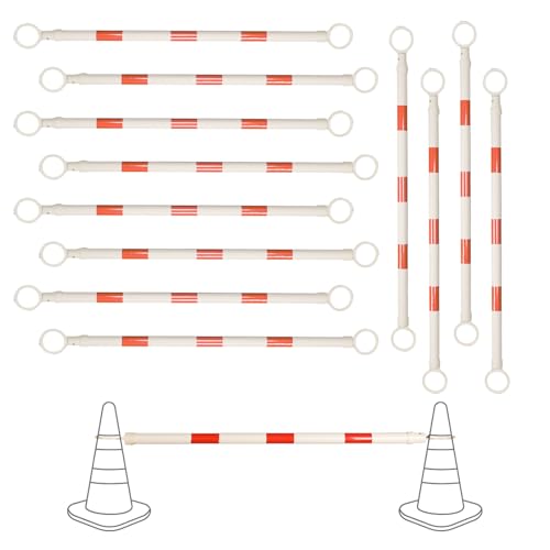 12 Pack Retractable Traffic Cone Bar from 4ft to 7.2ft, Expandable Safety Cone Bars for Parking Lots，Barricade for Road Construction - size: 12 PCS