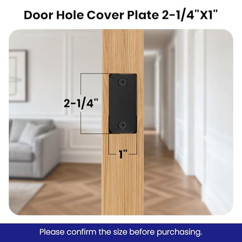1" x 2-1/4" Door Hole Cover Plate Stainless Steel Door Strike Filler Plate - color: Black, size: 1 Pack