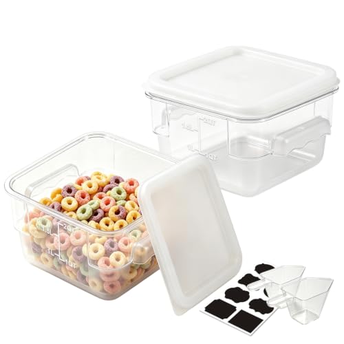 2 Pack 2QT Square Food Storage Containers with Lids, Clear, NSF - color: White, size: 2Qt-2 Pack