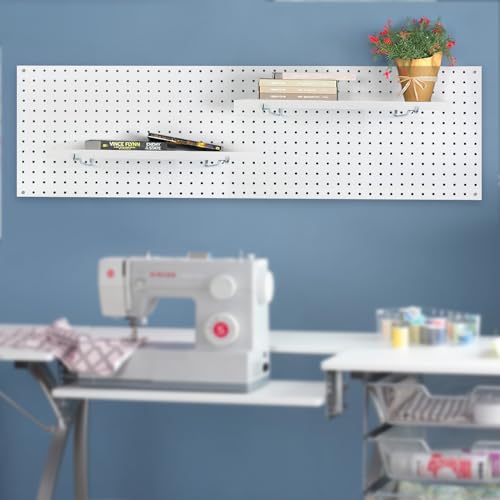 Pegboard Shelf Hooks 4 Pack Black 6" Metal Brackets, Peg Board Accessories - color: Silver, size: 6 Inch
