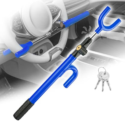 CARTMAN Adjustable Steering Wheel Lock, Anti-Theft Security Device, Blue - color: Blue