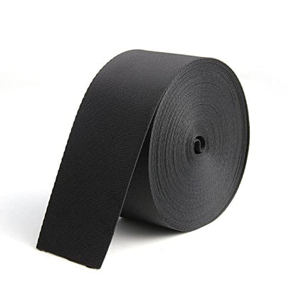 2 Inch Wide 10 Yards Nylon Webbing Strap，Polypropylene Straps for Bags, Hammocks and DIY Making Luggage Strap, Pet Collar, Backpack Repairing (Black) - color: Black-2 inch