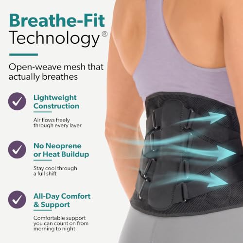 BraceAbility LSO Back Brace - Lower Back Support for Men and Women with Adjustable Compression Straps and Interchangeable Lumbar Pads for Sciatica, Herniated Disc, and Spinal Stenosis Relief (Black, Size 1 - 30-35 Inch Waist) - size: Size 1 - 30-35 Inch W