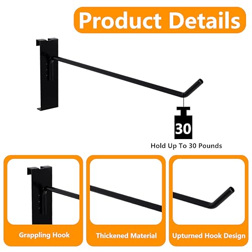 2" Gridwall Hook Black 25 Pack Grid Wall Panel Hooks - color: Black, size: 2 Inch