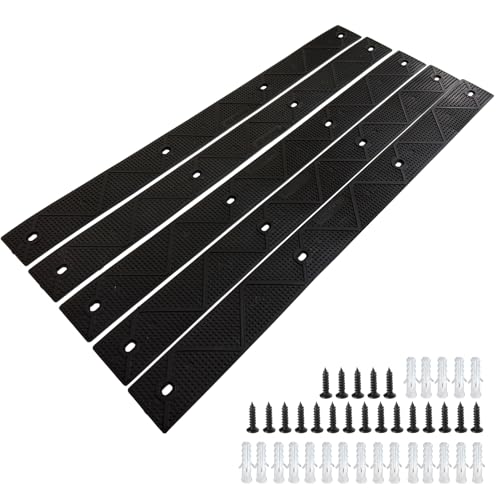 Non Slip Stair Treads for Outdoor Wooden Steps Decking & Slippery Ramp - color: Black
