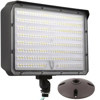 150W Outdoor LED Flood Light Dusk to Dawn with Knuckle, 21000LM 1500W Equivalent, 100-277V 5000K Daylight, ETL Commercial LED Flood Light Fixture, Outdoor Security Lighting for Landscape/Parking Lot - size: 150W