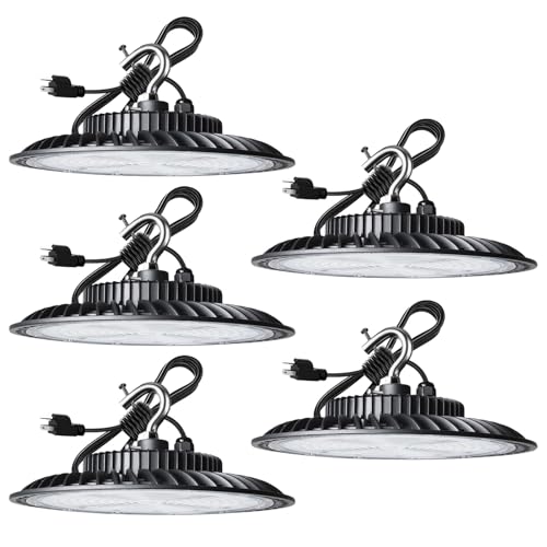 Lightdot 200W LED High Bay Lights, 5Pack Plug and Play High Bay LED Lights