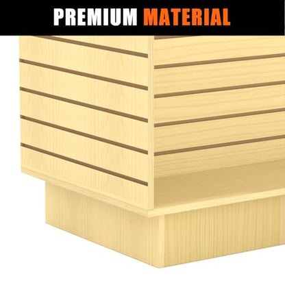 49.5”W x 24”D x 54”H - Retail Slatwall Gondola Display with 3” Slat wall Units，Maple Versatile H-Unit Slatwall Display Stand - color: Maple