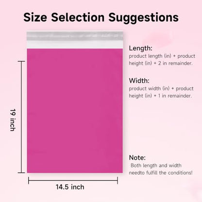 Poly Mailers Shipping Bags with Strong Adhesive, Waterproof Mailing Bags for Clothing, T-Shirts, and Small Business Shipping - color: Pink, size: 14.5x19 1000pcs