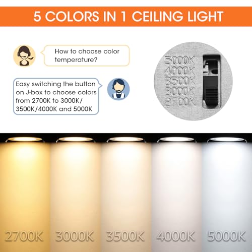 Meconard 4 Pack 3 Inch 5CCT LED Recessed Lighting, Canless Wafer Downlight - color: 5000k/4000k/3500k/3000k/2700k - 5cct white, size: 3 Inch