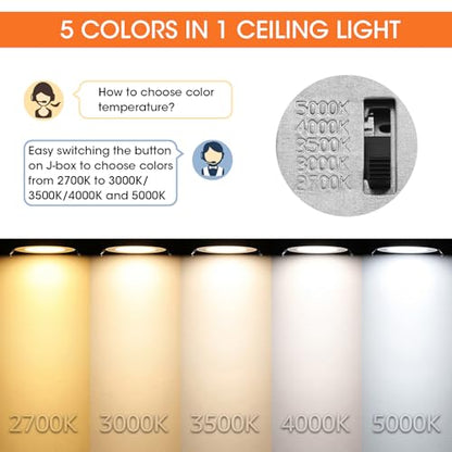 Meconard 4 Pack 3 Inch 5CCT LED Recessed Lighting, Canless Wafer Downlight - color: 5000k/4000k/3500k/3000k/2700k - 5cct white, size: 3 Inch