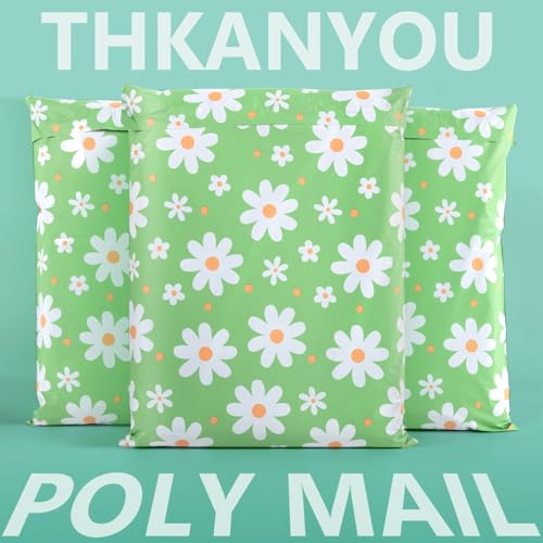 Oududianzi Poly Mailers 12x15.5 100PCS for Small Business and Clothes - color: Big Daisy, size: 12x15.5 - 100Pack