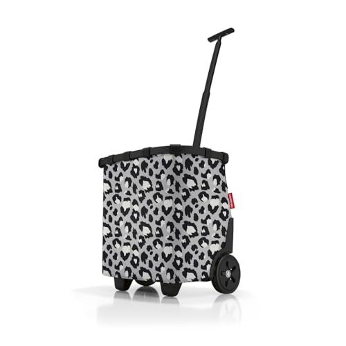 reisenthel carrycruiser Frame Leo Nero - Portable Shopping Trolley with Sturdy Aluminum Frame, Shoulder Strap and Removable mesh Inner Bag -Water-Repellent - color: Frame Leo Nero