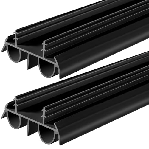 2 Pcs 36" Black Double Bubble Kerf Door Sweep - color: Black