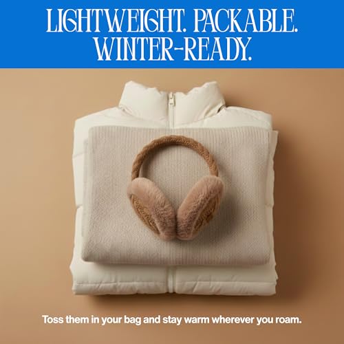 Funky Junque Women’s Winter Earmuffs - Cable Knit & Sequin - color: Cable Knit - Taupe