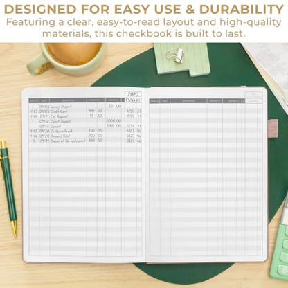 Clever Fox Check Register Book, Checkbook Ledger, 7x10 Rose Gold - color: Rose Gold, size: Smaller than A4 (7" x 10")